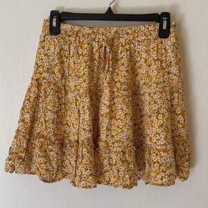 Ally Floral Yellow and White Skirt
